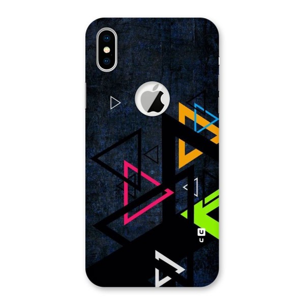 Coloured Triangles Back Case for iPhone XS Logo Cut