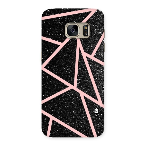 Concrete Black Pink Stripes Back Case for Galaxy S7