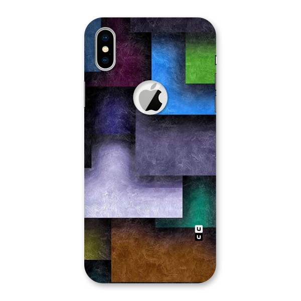 Concrete Squares Back Case for iPhone X Logo Cut