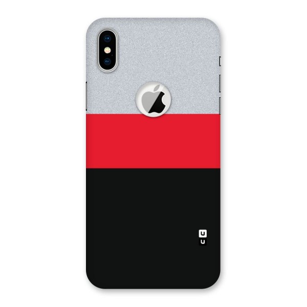 Cool Melange Stripe Back Case for iPhone XS Logo Cut