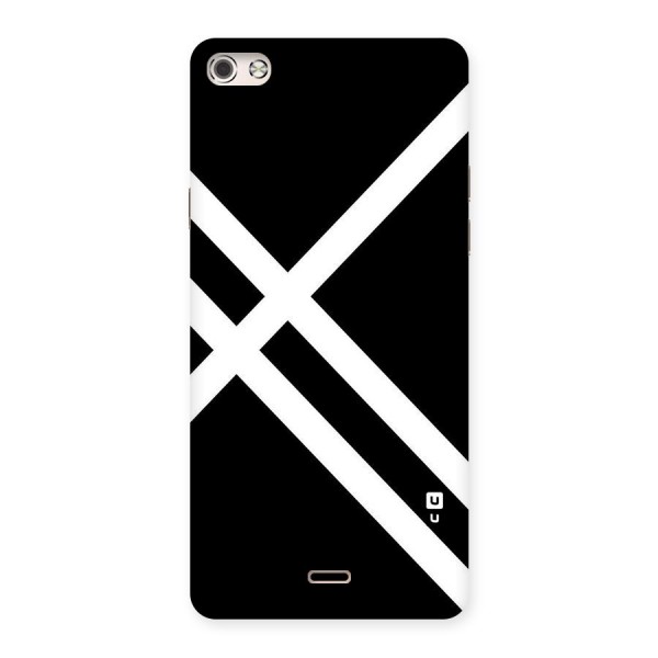 CrissCross Lines Back Case for Micromax Canvas Silver 5
