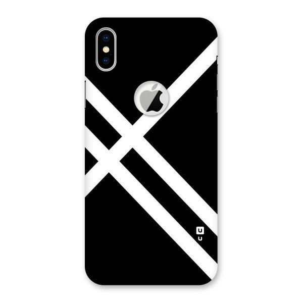CrissCross Lines Back Case for iPhone X Logo Cut