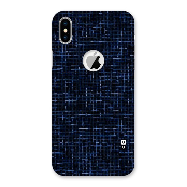 Criss Cross Blue Pattern Back Case for iPhone X Logo Cut