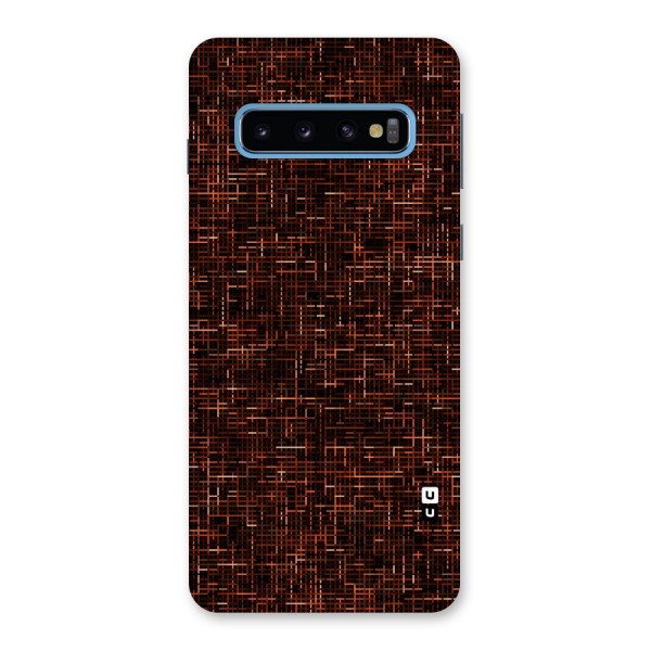 Criss Cross Brownred Pattern Back Case for Galaxy S10