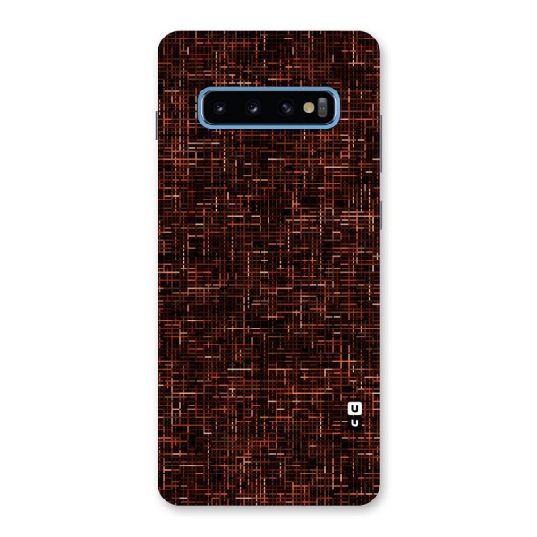 Criss Cross Brownred Pattern Back Case for Galaxy S10 Plus