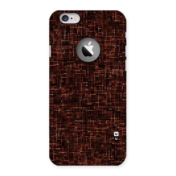 Criss Cross Brownred Pattern Back Case for iPhone 6 Logo Cut