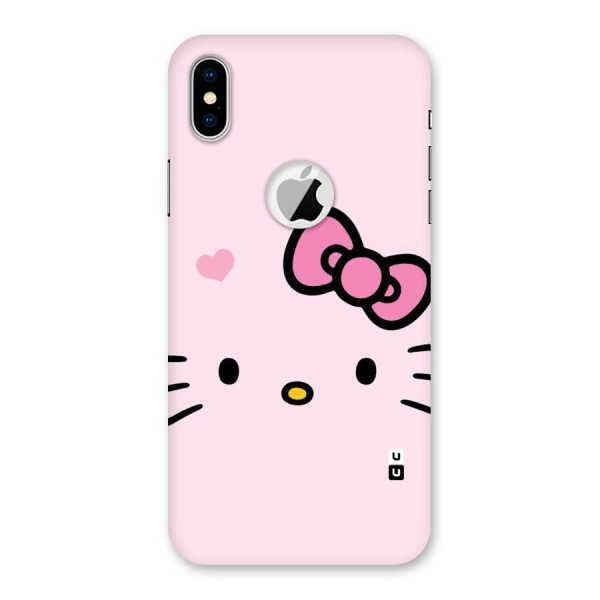 Cute Bow Face Back Case for iPhone XS Logo Cut
