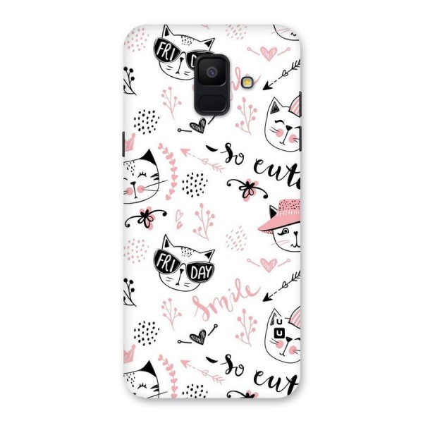 Cute Cat Swag Back Case for Galaxy A6 (2018)