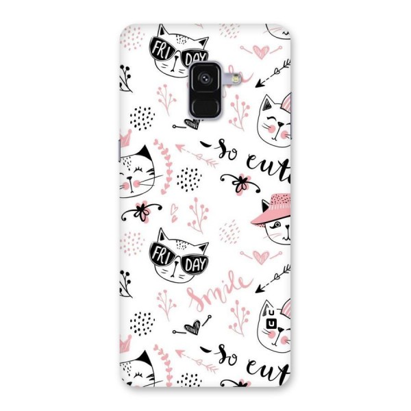 Cute Cat Swag Back Case for Galaxy A8 Plus