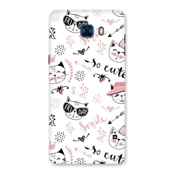 Cute Cat Swag Back Case for Galaxy C7 Pro