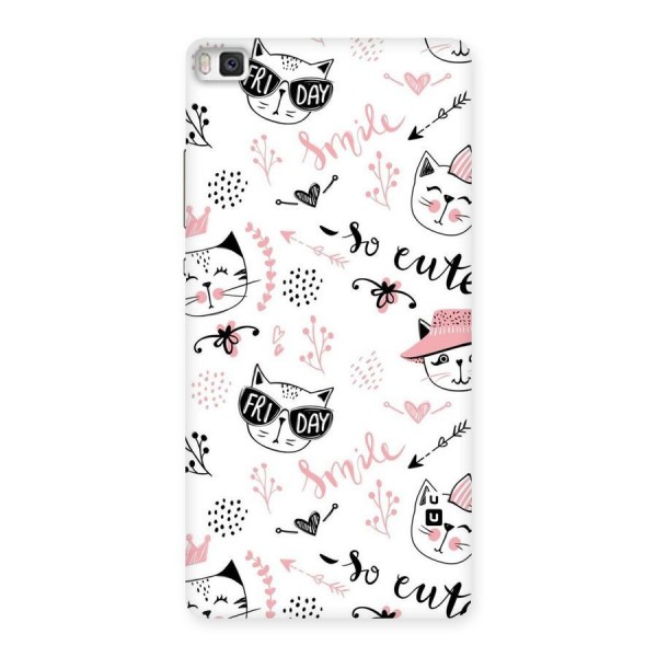 Cute Cat Swag Back Case for Huawei P8