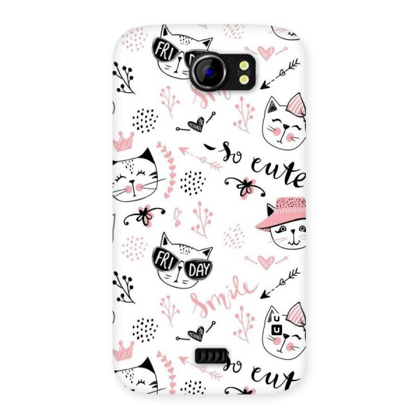 Cute Cat Swag Back Case for Micromax Canvas 2 A110