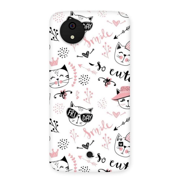 Cute Cat Swag Back Case for Micromax Canvas A1
