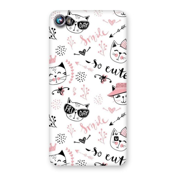 Cute Cat Swag Back Case for Micromax Canvas Fire 4 A107