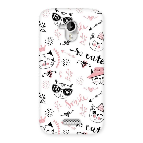 Cute Cat Swag Back Case for Micromax Canvas HD A116