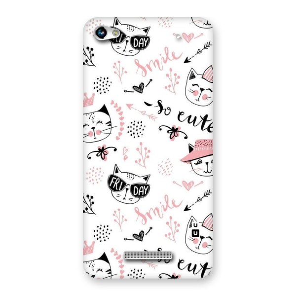 Cute Cat Swag Back Case for Micromax Hue 2
