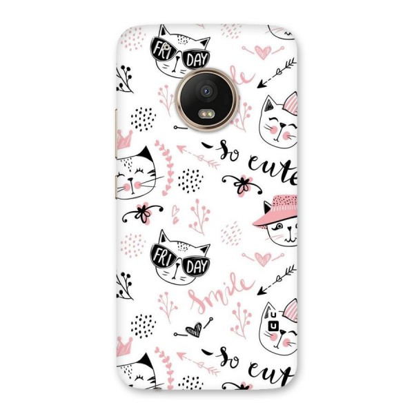 Cute Cat Swag Back Case for Moto G5 Plus
