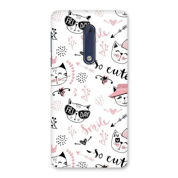Cute Cat Swag Back Case for Nokia 5
