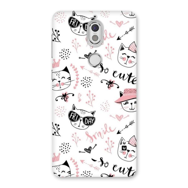 Cute Cat Swag Back Case for Nokia 7