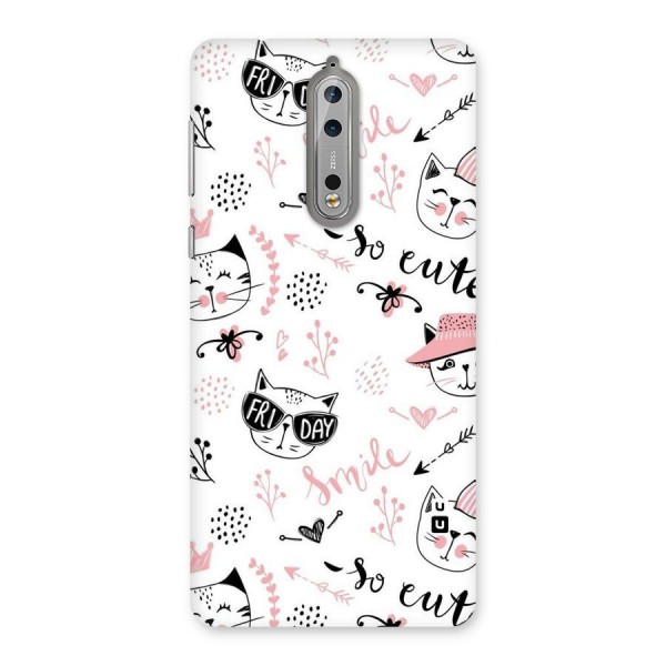 Cute Cat Swag Back Case for Nokia 8