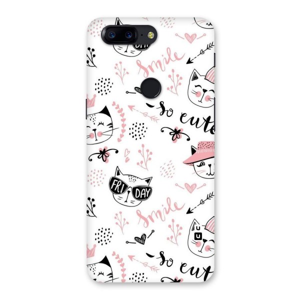 Cute Cat Swag Back Case for OnePlus 5T