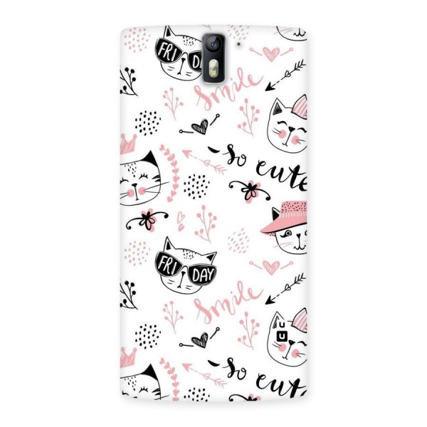 Cute Cat Swag Back Case for One Plus One