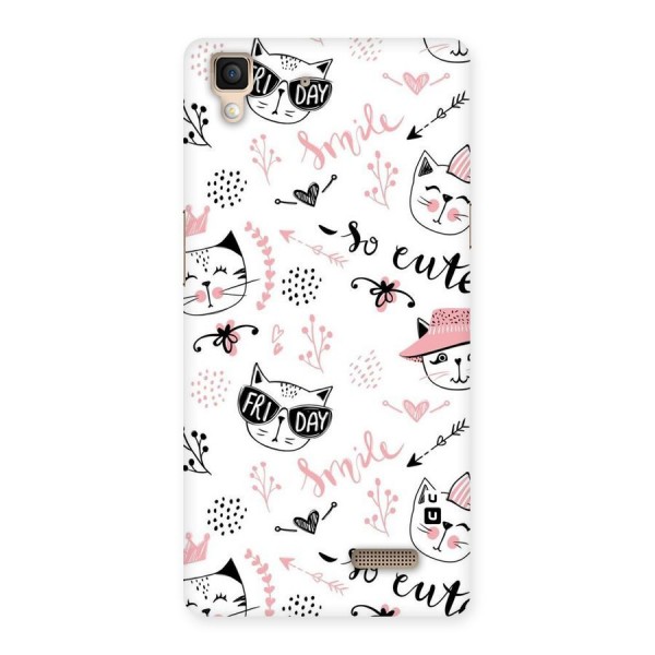 Cute Cat Swag Back Case for Oppo R7