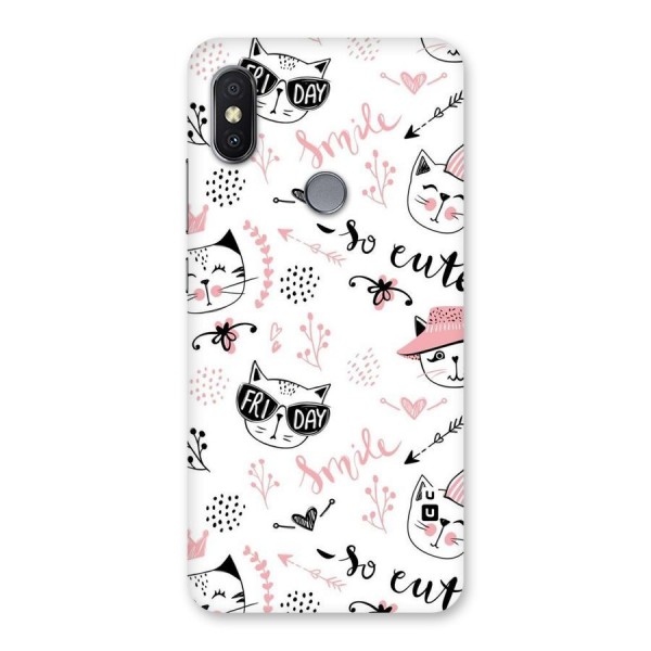 Cute Cat Swag Back Case for Redmi Y2