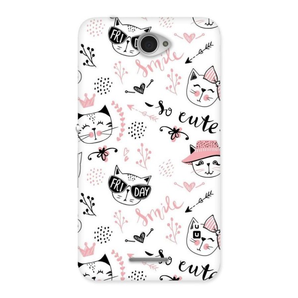 Cute Cat Swag Back Case for Sony Xperia E4