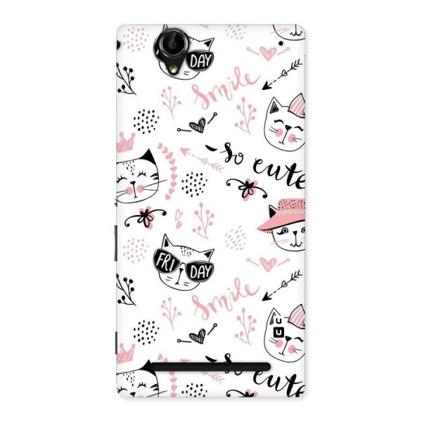 Cute Cat Swag Back Case for Sony Xperia T2
