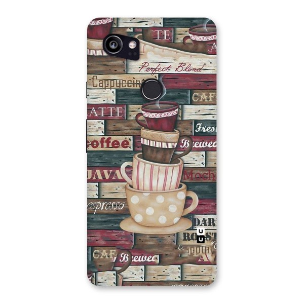 Cute Coffee Cups Back Case for Google Pixel 2 XL