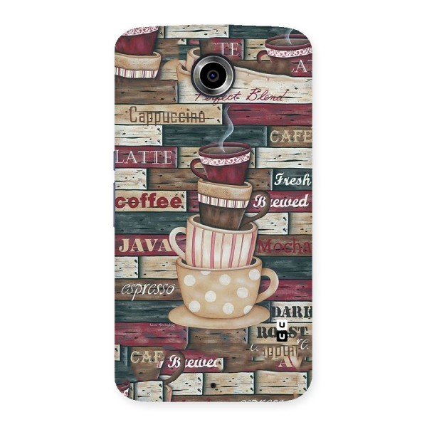 Cute Coffee Cups Back Case for Nexsus 6