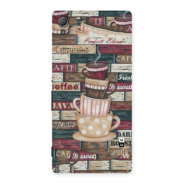Cute Coffee Cups Back Case for Xperia Z4