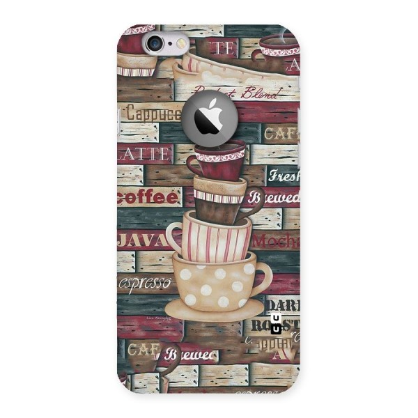 Cute Coffee Cups Back Case for iPhone 6 Logo Cut