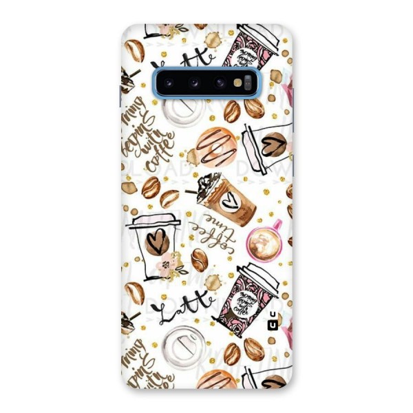Cute Coffee Pattern Back Case for Galaxy S10 Plus