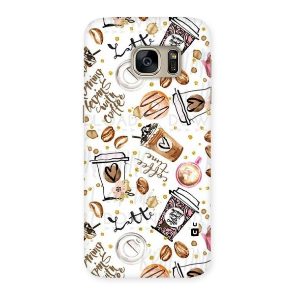 Cute Coffee Pattern Back Case for Galaxy S7