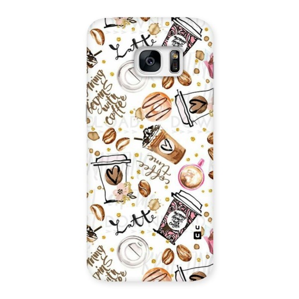 Cute Coffee Pattern Back Case for Galaxy S7 Edge