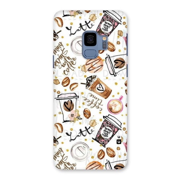 Cute Coffee Pattern Back Case for Galaxy S9