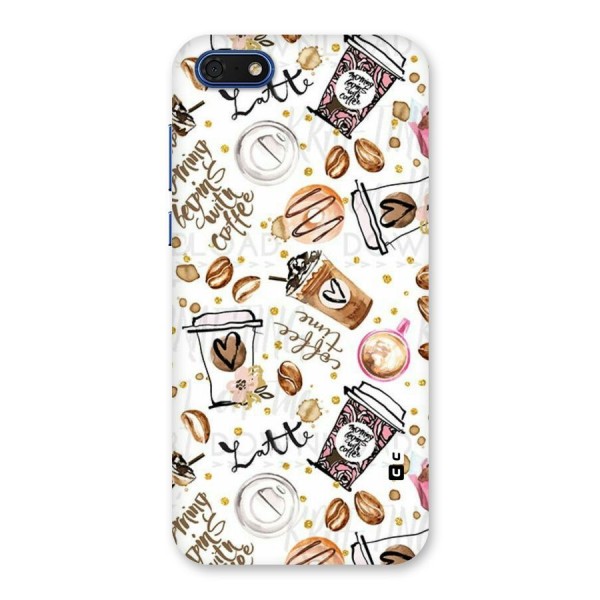 Cute Coffee Pattern Back Case for Honor 7s