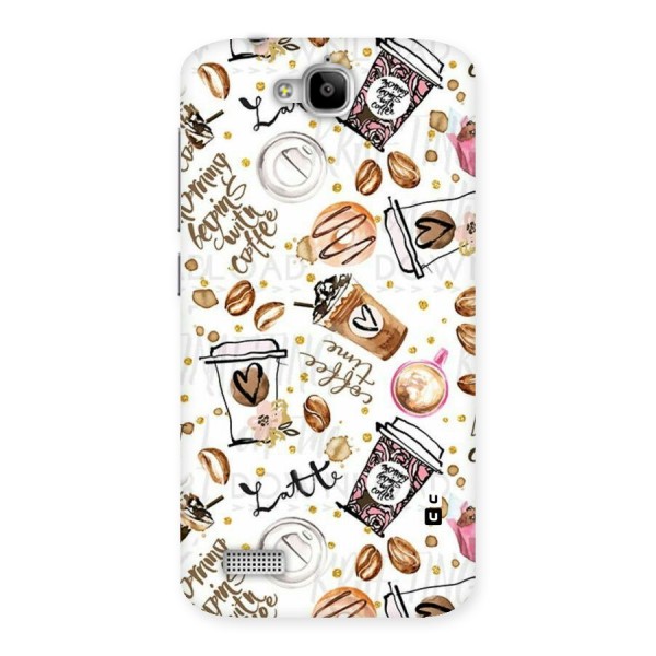 Cute Coffee Pattern Back Case for Honor Holly