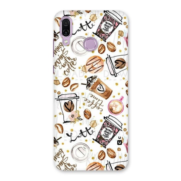 Cute Coffee Pattern Back Case for Honor Play