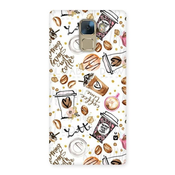 Cute Coffee Pattern Back Case for Huawei Honor 7