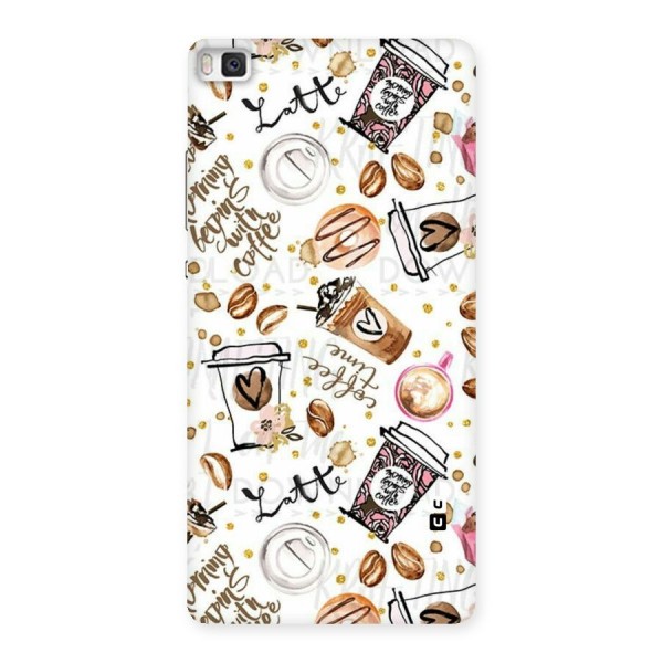 Cute Coffee Pattern Back Case for Huawei P8