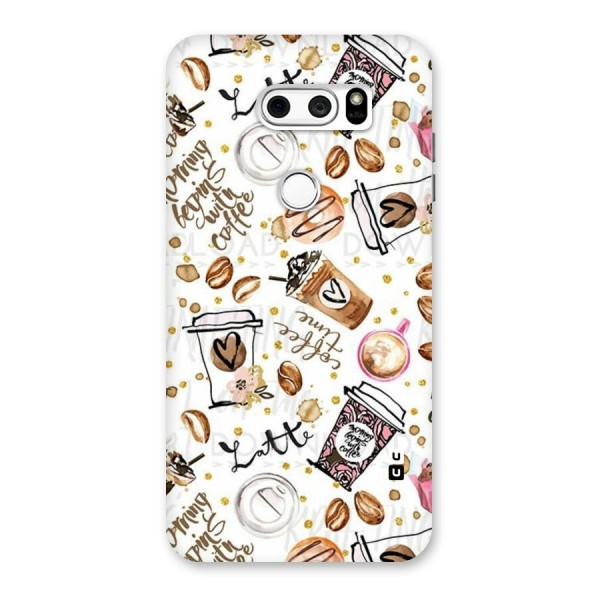 Cute Coffee Pattern Back Case for LG V30