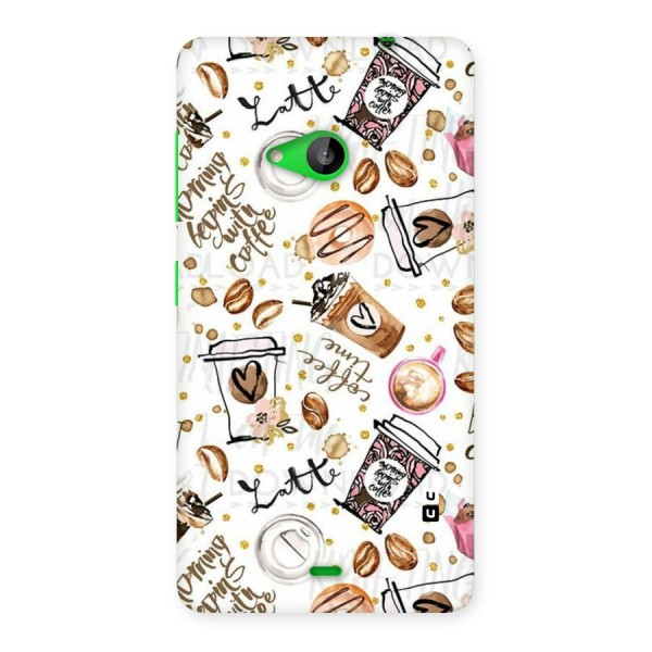 Cute Coffee Pattern Back Case for Lumia 535