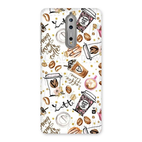 Cute Coffee Pattern Back Case for Nokia 8