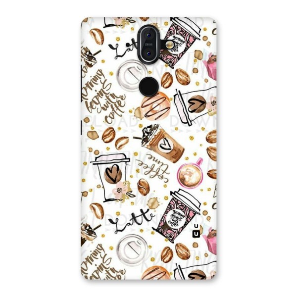 Cute Coffee Pattern Back Case for Nokia 8 Sirocco