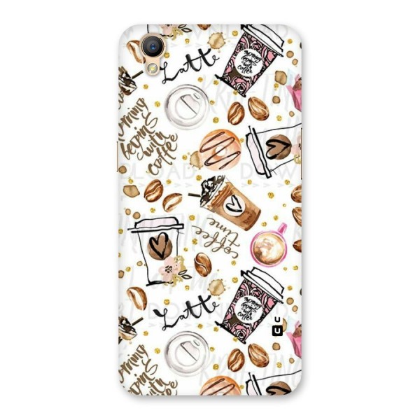 Cute Coffee Pattern Back Case for Oppo A37