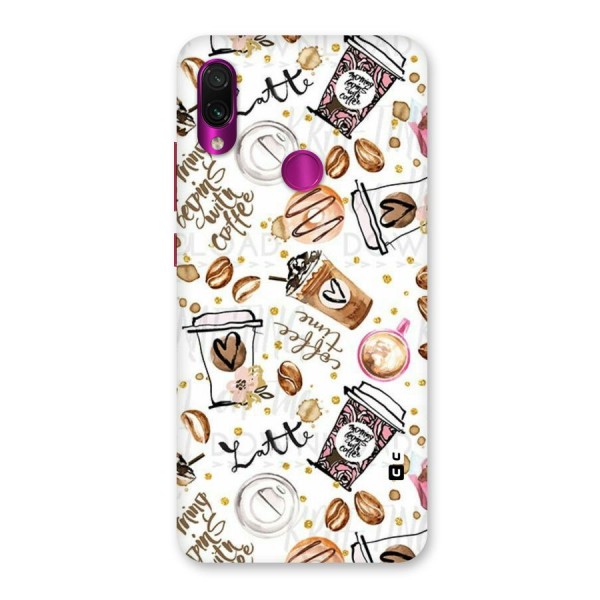 Cute Coffee Pattern Back Case for Redmi Note 7 Pro