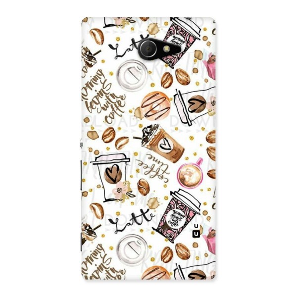 Cute Coffee Pattern Back Case for Sony Xperia M2